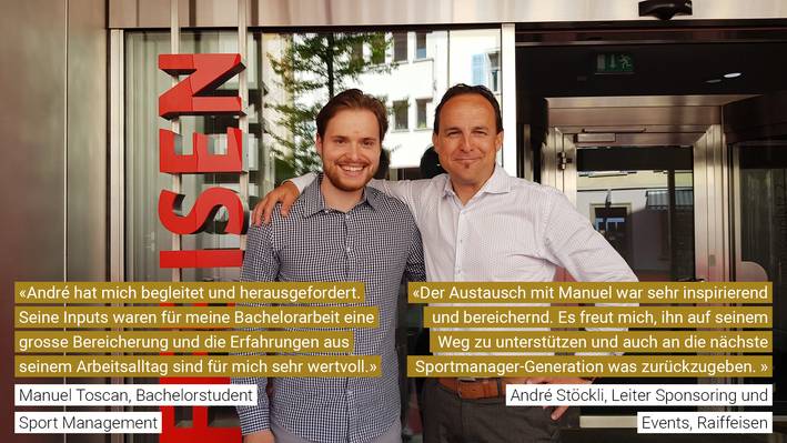 Mentoring Manuel Mentoring-Programm im Sport Management Studium: Student Manuel und Mentor André