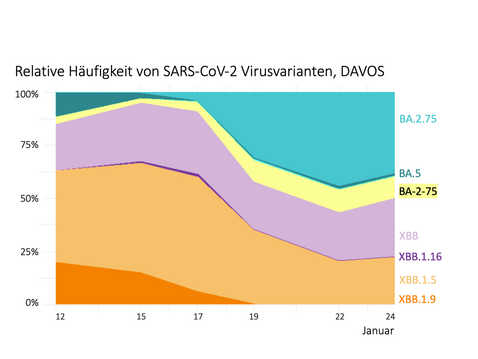 Nachweis der Viruslast im Abwasser von Davos vom 12. – 24. Januar 2023 