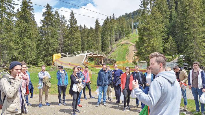 Praxisnaher Unterricht Personen am Lenzerheide Bikeweltcup